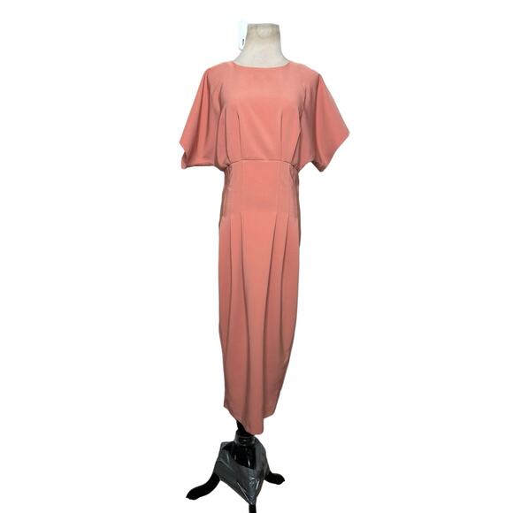 Asos melon short sleeves front pleated midi dress size 6 - Picture 14 of 16